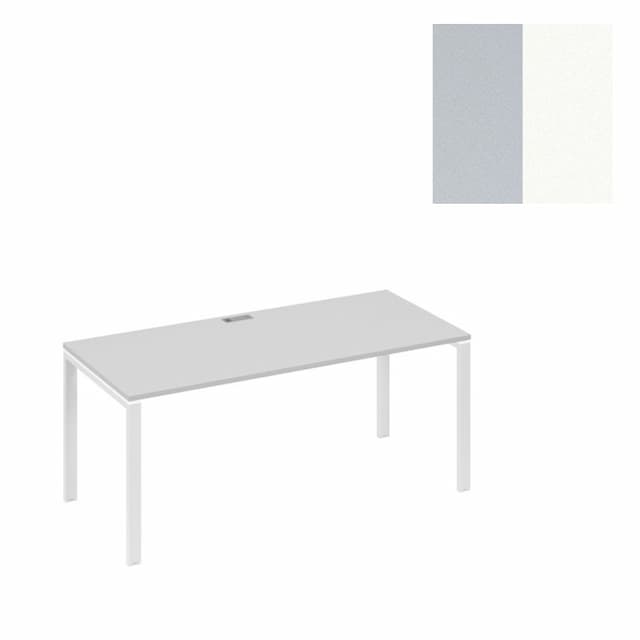 Стол письменный Юнитекс А4 на металлокаркасе UNO А4 Б1 026 СЕ (180x80x75) серый/металлокаркас белый