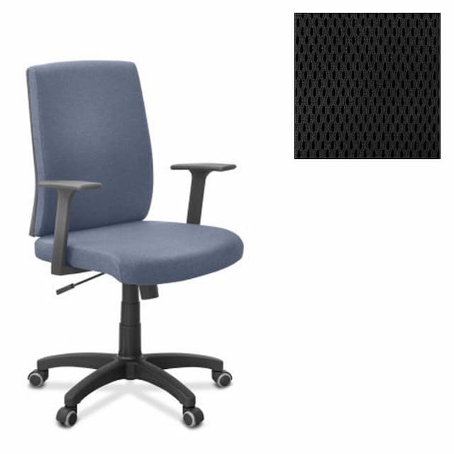 Офисное кресло для персонала Юнитекс Alfa A/MK/T23 ткань TW черная