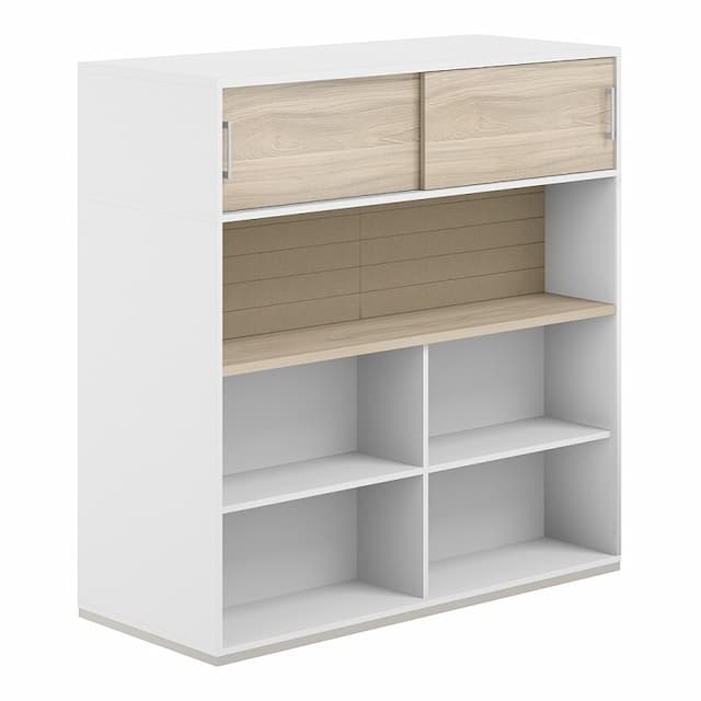 Стеллаж-комбо 1638 двухсторонний Norden Allegro AG.256.220.666.BG с антресолью и с экраном тканевым высоким