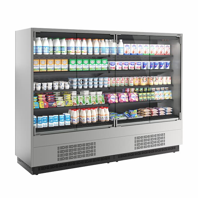 Витрина холодильная Carboma FC20-07 VM 2,5-1 0300 боковина металлическая (9006-9005) Cube 2 LIGHT фронт X0