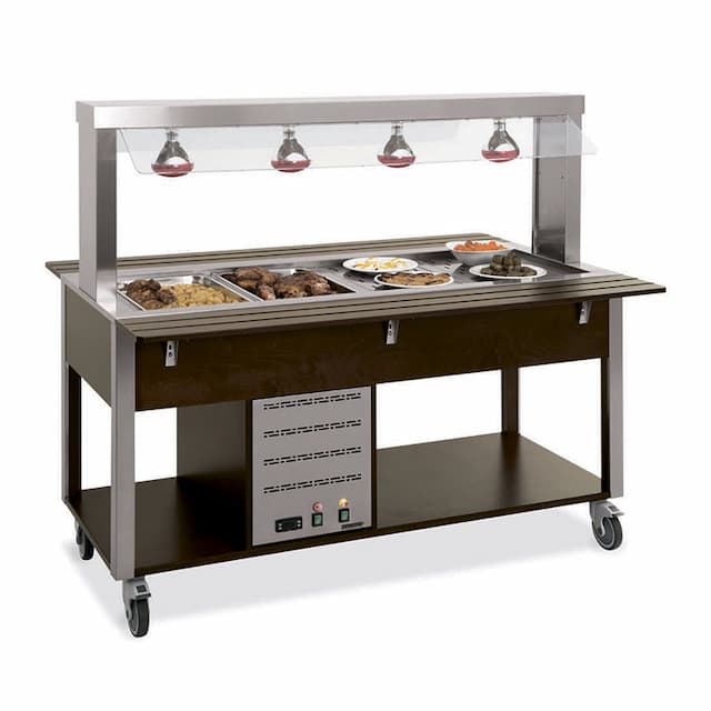 Стол Шведский тепловой (защитное стекло статичное, лампы) MetalCarrelli 6910.5L-R (дуб)